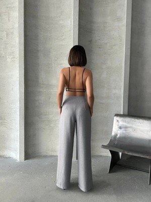 Colezium Pileli Keten Pantolon