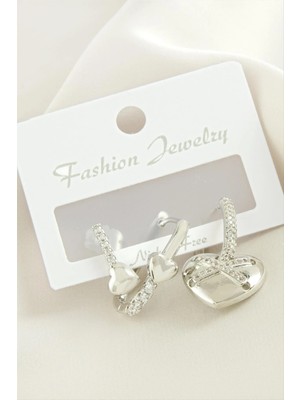 Esranın Dünyası 3 Adet Kalp Zirkon Taşlı Küpe RSBİJ34-ESRDNS