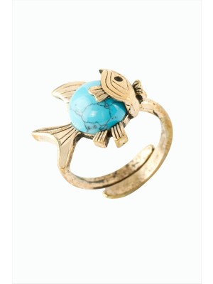 Esranın Dünyası Balık Doğaltaşlı Otantik Yüzük RSBİJ34-ESRDNS