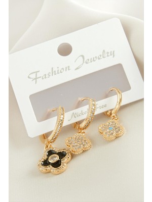 Esranın Dünyası 3 Adet Çiçek Zirkon Taşlı Küpe RSBİJ34-ESRDNS