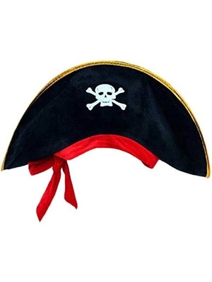 Esranın Dünyası Mey Ithalat® Kaptan Jack Kadife Çocuk Boy Korsan Şapkası