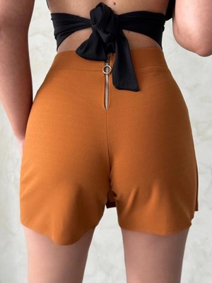 Colezium Kapaklı Şort Etek Camel S208