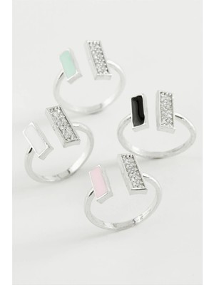 Esranın Dünyası Dikdörtgen Taşlı Mineli Eklem Yüzük RSBİJ34-ESRDNS