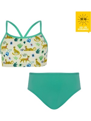Daring Littles Uv Korumalı Upf 50+ Sportif Leopar Desen Bikini Seti  - Geri Dönüştürülmüş Kumaş - Lıana Koleksiyonu