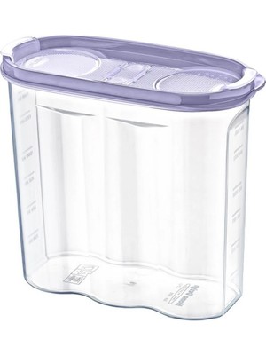 Esranın Dünyası Mey Ithalat®  2 Kapaklı Ölçekli Erzak Kuru Gıda Saklama Kutusu Kabı - 1,7 Litre - SA935