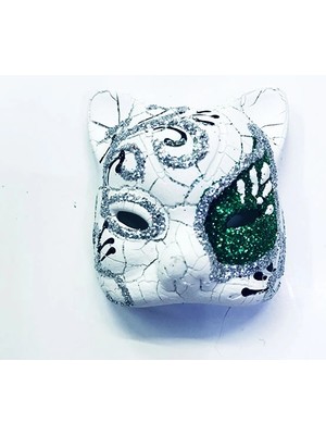 Esranın Dünyası Mey Ithalat® Yeşil Renk Işlemeli Seramik Malzemeden Imal Venedik Kedi Model Magnet