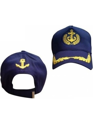 Captain Unisex Dümen Çapalı Ayarlanabilir Gemici Kaptan Denizci Şapkası