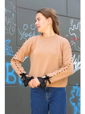 Colezium Boncuklu Bile Detaylı Kazak Vizon