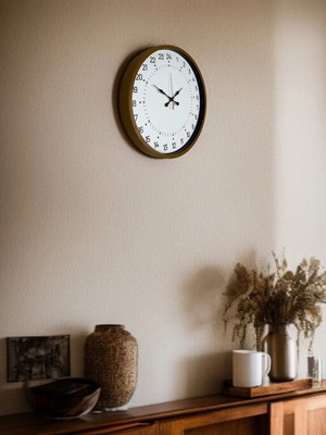 Esranın Dünyası Mey Ithalat® 36 cm Kahverengi 24 Saat Göstergeli Özel Tasarım Duvar Saati