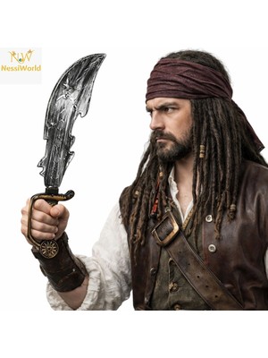 Esranın Dünyası Mey Ithalat® Eskitme Detaylı Plastik Korsan Kılıcı 45 cm