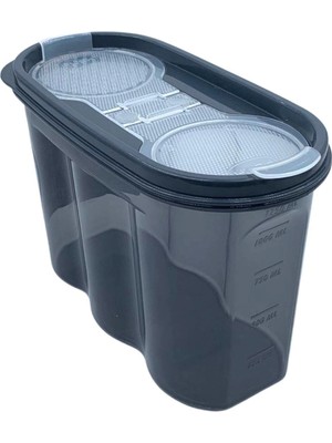Esranın Dünyası Mey Ithalat®  2 Kapaklı Ölçekli Erzak Saklama Kabı - 1,2 Litre - SA930