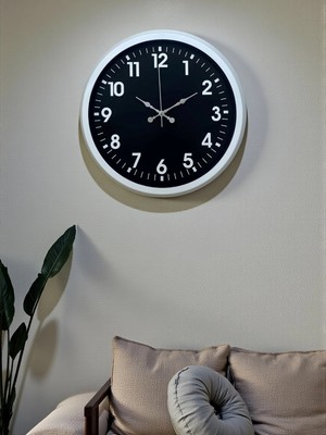 Esranın Dünyası Mey Ithalat® White Pure Contrast 40 cm Metal Duvar Saati