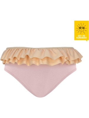 Daring Littles Uv Korumalı Upf 50+ Fırfırlı Pembe Bikini Altı - Geri Dönüştürülmüş Kumaş