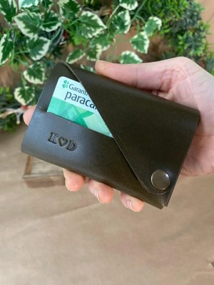 Alesta Leather Atelier (Isim Yazıyoruz) El Yapımı Deri Modern Erkek Kartlık