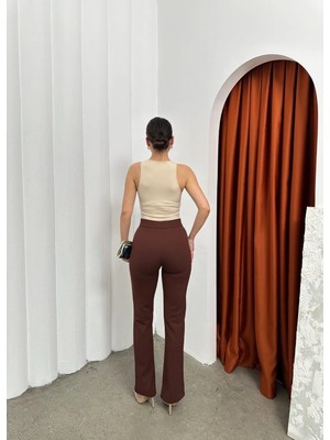 Colezium Düğmeli Zzo Pantolon Kahve P170091