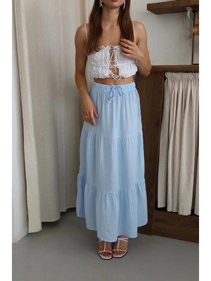 Colezium Müslin Kumaş Keten Uzun Etek Mvi Pt