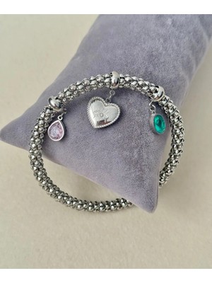 Stelle Jewelry Kalpli Damla Taşlı Hasır Bileklik