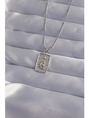 Mey Ithalat® 316L Çelik Zincir Gümüş Renk Lazer Işlemeli Göz Figür Tarot Kolye