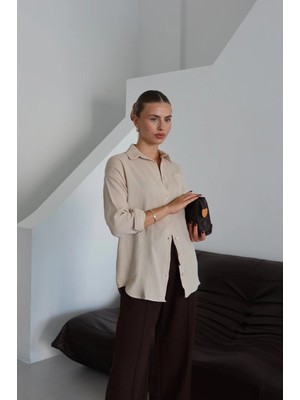 Colezium Tek Cepli Müslin Gömlek Bej Pt