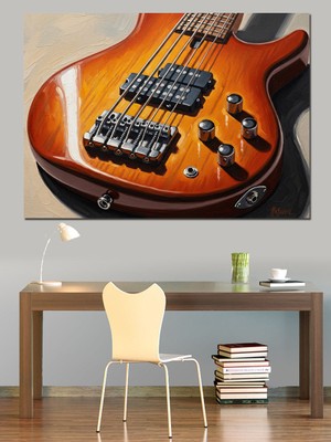 Artmeg Elektro Gitar Gövdesi Yakın Çekim Dekoratif Kanvas - Mdf Ahşap Tablo