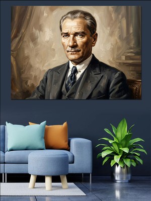 Artmeg Ulu Önder Mustafa Kemal Atatürk Dekoratif Kanvas - Mdf Ahşap Tablo