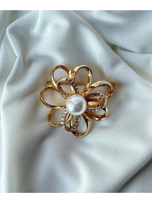 Stelle Jewelry Incili Çiçek Broş