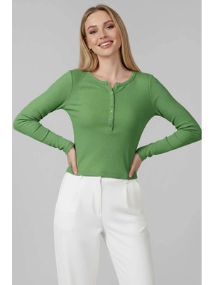 Colezium Çıtçıt Detaylı Bluz Yeşil