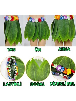 Mey Ithalat® Tropikal Esintili Hawaii Yapraklı Parti Eteği Çocuk Boy