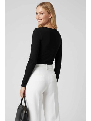 Colezium Çıtçıt Detaylı Bluz Siyah