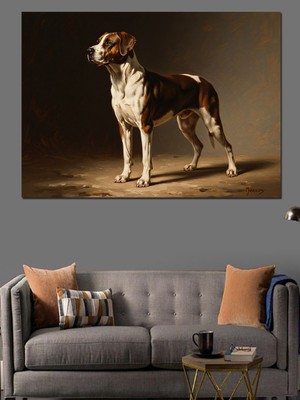 Tablomega Ayakta Duran Asil Av Köpeği Dekoratif Kanvas - Mdf Ahşap Tablo