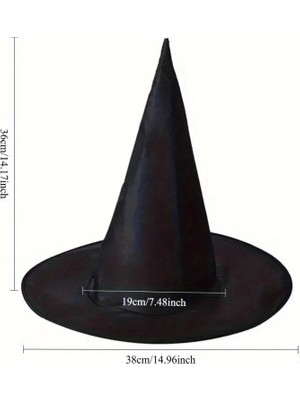 Mey Ithalat®  8 Adet Siyah Cadı Şapkası – Yetişkin & Çocuk Kostüm Aksesuarı