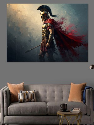 Tablomega Antik Yunan Savaşçısı Hoplit Tablosu Dekoratif Kanvas - Mdf Ahşap Tablo