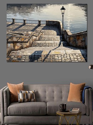 Tablomega Yağmurlu Sokağın Manzarası Dekoratif Kanvas - Mdf Ahşap Tablo