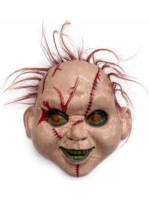 Mey Ithalat® Saçlı Çaki Korku Maskesi – Gerçekçi Dikişli ve Detaylı Maske