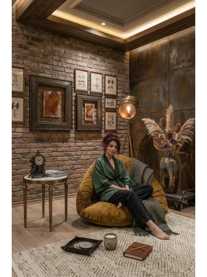 AVYNA Vıonex™ Relax Lounge Koltuk | Tv, Oyun & Playstation Uyumlu Yer Minderi Armut Koltuk - Hardal