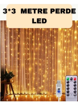 Mey Ithalat® Iç ve Dış Mekan Perde LED – Bahçe, Balkon ve Veranda Için