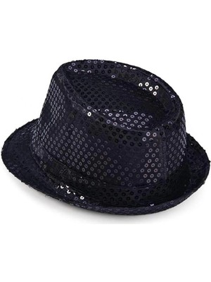 Mey Ithalat® Çocuk Boy Siyah Payetli Şapka Gösteri Şapkası Michael Jackson Şapkası 54 No