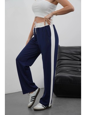 Colezium Şeritli Garnili Pantolon Lacivert