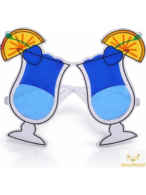 Mey Ithalat® Kokteyl Bardak Parti Gözlüğü Mavi Renk