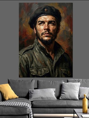 Artmeg Devrimci Lider Che Guevara Portresi Dekoratif Kanvas - Mdf Ahşap Tablo
