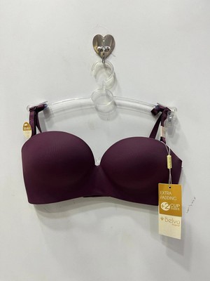 Belvü Kadın Telsiz Double Dolgulu Straplez Mor Sütyen