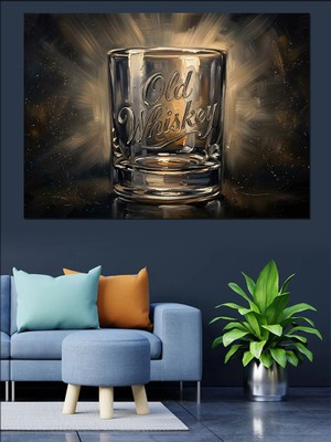 Tablomega Eski Viski Bardağı Natürmort Sanatı Dekoratif Kanvas - Mdf Ahşap Tablo