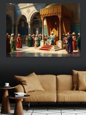 Artmeg Osmanlı Sarayında Padişah Dekoratif Kanvas - Mdf Ahşap Tablo
