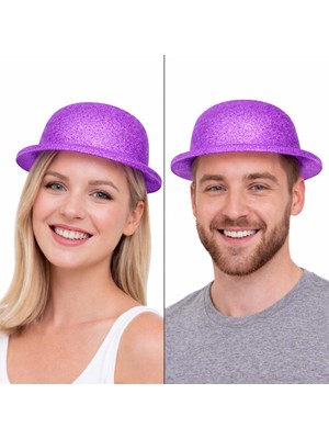 Colezium Glitter Simli Melon Şapka 9’lu Set - 9 Renk Parti ve Kostüm Şapkası