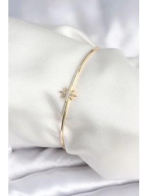 Mey Ithalat® Kutup Yıldızı Figür Pirinç Gold Renk Kadın Bileklik