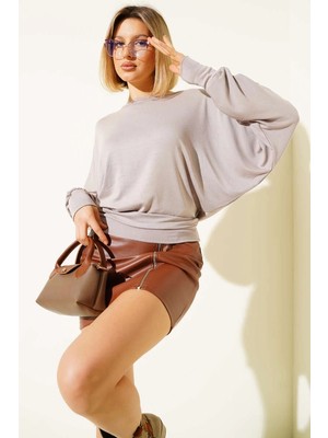 Colezium Sa Kol Salaş Bluz Vizon T4273