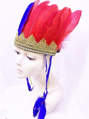 Mey Ithalat® Bordo Mavi Renk Tüylü Kızılderili Başlığı | Taraftar Başlığı