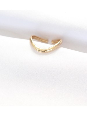 Mey Ithalat® Yassı Gold Renk Ayarlanabilir Yüzük