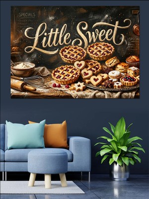 Artmeg Tatlı Kurabiyeler ve Atıştırmalık Tabağı Dekoratif Kanvas - Mdf Ahşap Tablo