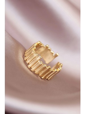 Mey Ithalat® Gold Renk Metal Ayarlamalı Kadın Yüzük